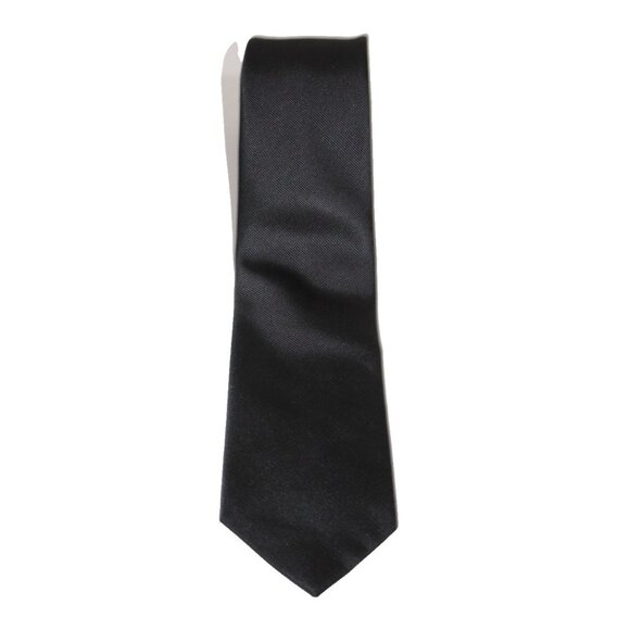 THE TIE BAR Men's 100% Silk DESIGNER Tie Solid Black 57" x 3" EUC - Picture 1 of 6
